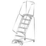 Ballymore SS073214G Stainless Steel Lockstep Ladder with 7 Grated Steps, 32" x 58" x 103"