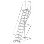 Ballymore SS123214P Stainless Steel Lockstep Ladder with 12 Perforated Steps, 32" x 88" x 153"