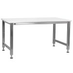 BenchPro™ 24" x 60" Stainless Steel Electric Lift Workbench with Cleanroom Laminate & Rounded Front Edge