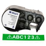 Brady M4C-750-595-GN-WT All-Weather Vinyl Label Cartridge, White/Green, 0.75