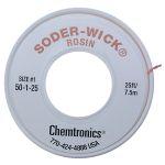 Chemtronics 50-1-25 Soder-Wick Rosin Flux Desoldering Wick, 0.030