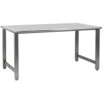 CleanPro™ Stainless Steel Workbench with 0.375" Perforated Stainless Steel Work Surface & Rounded Front Edge