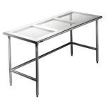 Eagle 24" x 48" Stainless Steel Cleanroom Table with Perforated Top & C-Frame