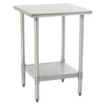 Eagle Worktable, 14 ga. 304 Stainless Steel, Flat Top, Galvanized Shelf Base 24"x24" 