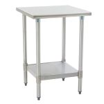 Eagle Worktable, 16 ga. 304 Stainless Steel, Flat Top, Galvanized Shelf Base 24"x24"