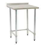 Eagle Worktable, 16 ga. 430 Stainless Steel, 4.5" Backsplash, Galvanized Tubing Base 24"x24" 