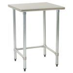 Eagle Worktable, 14 ga. 304 Stainless Steel, Flat Top, Galvanized Tubing Base 24"x24" 