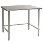 Eagle Worktable, 16 ga. 430 Stainless Steel, Flat Top, Galvanized Tubing Base 24"x48" 