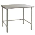 Eagle Worktable, 16 ga. 304 Stainless Steel, Flat Top, Galvanized Tubing Base 24"x48"