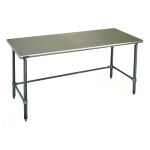 Eagle Worktable, 16 ga. 430 Stainless Steel, Flat Top, Galvanized Tubing Base 24"x72" 