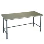 Eagle Worktable, 16 ga. 304 Stainless Steel, Flat Top, Galvanized Tubing Base 24"x72"