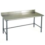 Eagle Worktable, 16 ga. 304 Stainless Steel, Backsplash, Galvanized Tubing Base 24"x84"