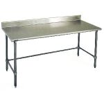 Eagle Worktable, 14 ga. 304 Stainless Steel, 4.5" Backsplash, Stainless Tubing Base 24"x84" 