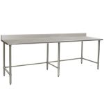 Eagle Worktable, 16 ga. 430 Stainless Steel, 4.5" Backsplash, Galvanized Tubing Base 24"x96" 