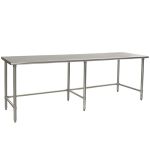 Eagle Worktable, 16 ga. 430 Stainless Steel, Flat Top, Galvanized Tubing Base 24"x96" 