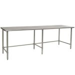 Eagle Worktable, 14 ga. 304 Stainless Steel, Flat Top, Galvanized Tubing Base 24"x96" 