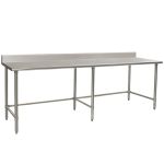 Eagle Worktable, 16 ga. 304 Stainless Steel, Backsplash, Galvanized Tubing Base 24"x96"