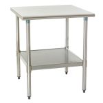 Eagle Worktable, 16 ga. 304 Stainless Steel, Flat Top, Galvanized Shelf Base 30"x30"