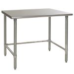 Eagle Worktable, 14 ga. 304 Stainless Steel, Flat Top, Galvanized Tubing Base 30"x48" 