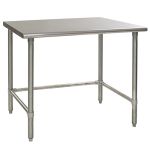 30" x 48" Stainless Steel Table with Marine Edge & Galvanized Tube Base