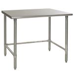 Eagle Worktable, 16 ga. 304 Stainless Steel, Flat Top, Galvanized Tubing Base 30"x60"