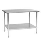 Eagle Worktable, 14 ga. 304 Stainless Steel, Flat Top, Stainless Shelf Base 30"x60" 