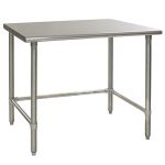 Eagle Worktable, 16 ga. 430 Stainless Steel, Flat Top, Stainless Tubing Base 30"x60" 