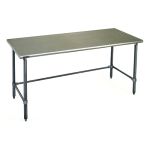 Eagle Worktable, 16 ga. 430 Stainless Steel, Flat Top, Galvanized Tubing Base 30"x72" 