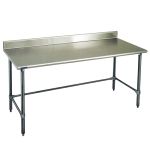 Eagle Worktable, 16 ga. 430 Stainless Steel, 4.5" Backsplash, Galvanized Tubing Base 30"x84" 