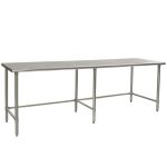 Eagle Worktable, 14 ga. 304 Stainless Steel, Flat Top, Stainless Tubing Base 30"x96" 