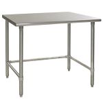 Eagle Worktable, 14 ga. 304 Stainless Steel, Flat Top, Galvanized Tubing Base 36"x48" 