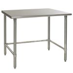 Eagle Worktable, 16 ga. 304 Stainless Steel, Flat Top, Galvanized Tubing Base 36"x48"