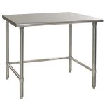 Eagle Worktable, 16 ga. 430 Stainless Steel, Flat Top, Galvanized Tubing Base 36"x60" 