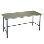 Eagle Worktable, 16 ga. 304 Stainless Steel, Flat Top, Galvanized Tubing Base 36"x72"