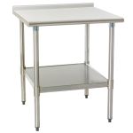 Eagle UT2424EB Stainless Steel Table with Rear Upturn & Galvanized Shelf Base, 24" x 24"