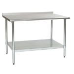 24" x 48" Stainless Steel Table with Rear Upturn & Stainless Shelf Base