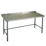 24" x 72" Stainless Steel Table with Rear Upturn & Stainless Tube Base