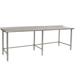 36" x 96" Stainless Steel Table with Rear Upturn & Galvanized Tube Base