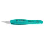 Excelta 00-SA-ET Three Star 4.75" Straight Strong Point Anti-Magnetic Ergonomic Tweezer