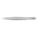 Excelta 00B-SA Three Star 4.75" Straight Strong Point Anti-Magnetic Tweezer with Serrated Grips