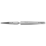 Excelta 179DN-RT ★★★★ ESD-Safe Reverse Action Neverust® Stainless Steel Tweezers with Replaceable Copolymer, Straight, Pointed 0.080" Wide Tips