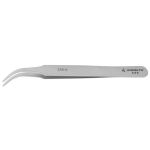 Excelta 2AB-N Three Star 4.50" Curved Tapered Duckbill Point Nickel Tweezer