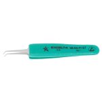 Excelta 5B-SA-PI-ET Two-Star ESD-Safe Tapered Ergonomic Stainless Steel Tweezer with Bent Ultra-Fine Tips