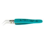 Excelta 749A-CE-ET ★★ ESD-Safe, Cleanroom-Safe Tweezer with Ergo-Tweeze® Handle & Curved Ceramic Tips, 5" OAL