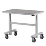 Gibo/Kodama NCSG-4024FB-2R 24" x 40" Ergo Lift Rechargeable Powered Workbench with Gray Acrylic Work Surface & Black Frame