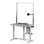 Gibo/Kodama NSG-4824FB-3R 24" x 48" Ergo Lift Height Adjustable Workstation with Gray Acrylic Work Surface & Black Frame