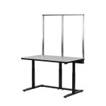 Gibo/Kodama NSG-6024FB-3R 24" x 60" Ergo Lift Height Adjustable Workstation with Gray Acrylic Work Surface & Black Frame