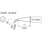 Hakko T31-02J02 30° Conical Solder Tip, 4.0 x 11.0mm