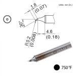 Hakko T31B-02JS02 30° Bent Solder Tip, 1.8mm x 4.6mm