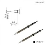 Hakko T38-02I Conical R0.15 Tweezer Solder Tips, 8.2mm 